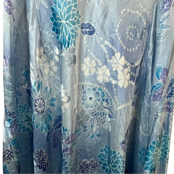 August Silk Blue Floral Lace Chemise Slip Dress Nightgown SZ L - Picture 6 of 13